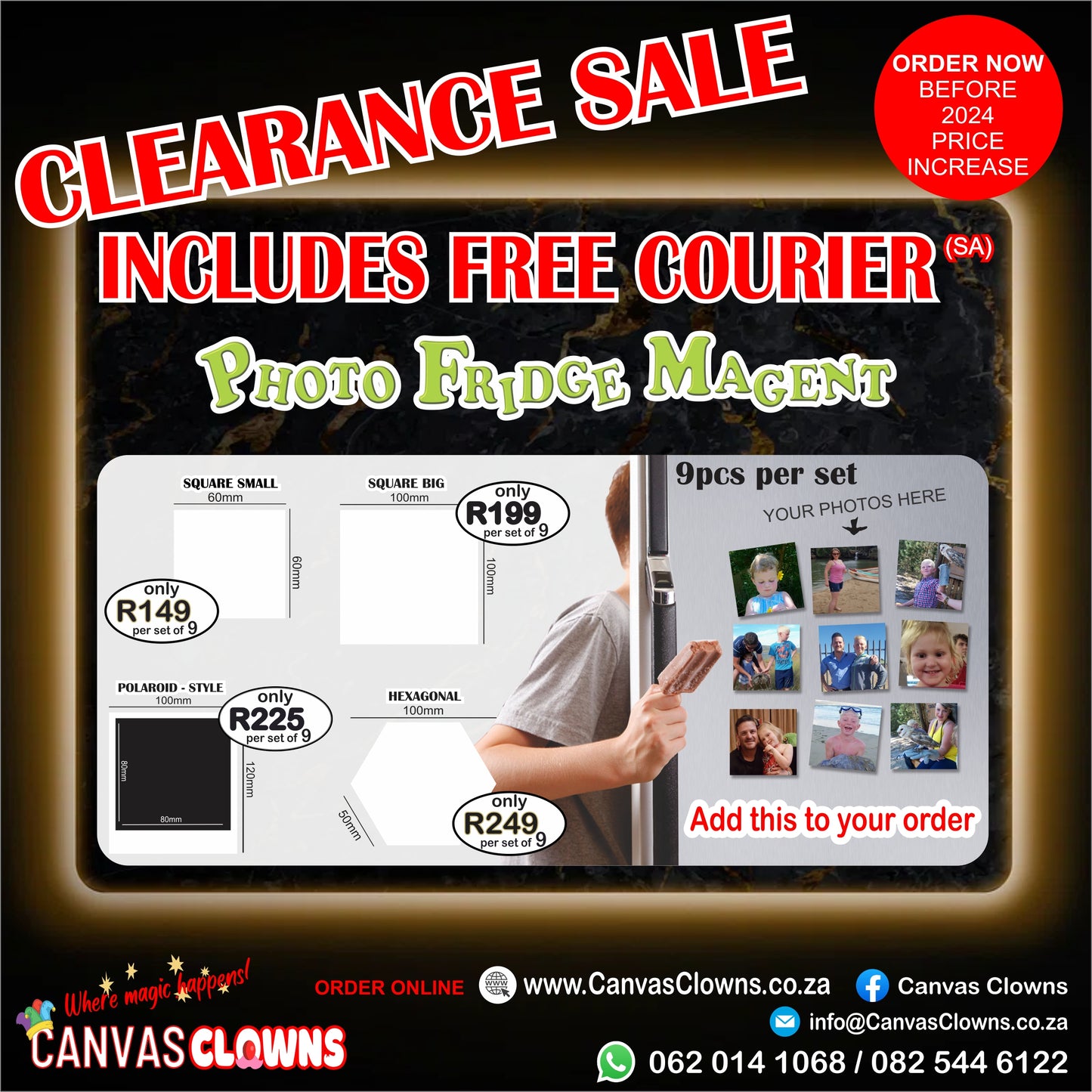 CLR Photo Fridge Magnets - incl. FREE DELIVERY | 9pcs per set