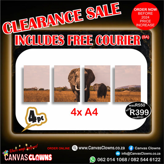 CLR 4 Piece & FREE DELIVERY Canvas Combo (4 x A4)