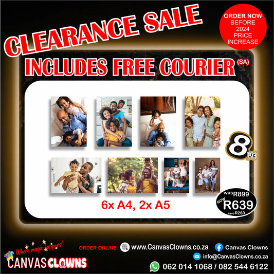 CLR 8 Piece & FREE DELIVERY Canvas Combo (6 x A4 | 2 x A5)