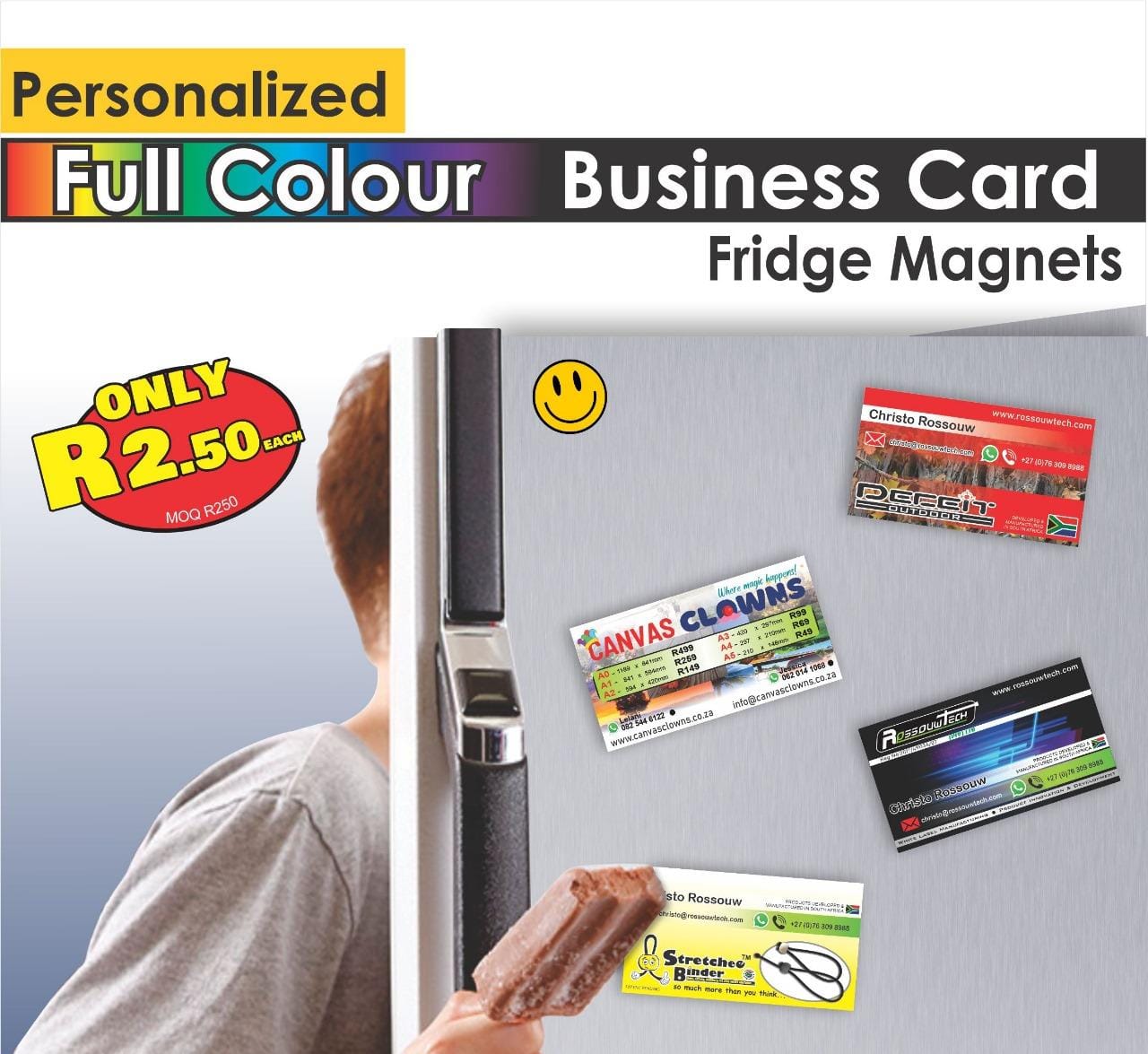 Magnetic Business Cards 9cm x 5cm (Fridge magnet)