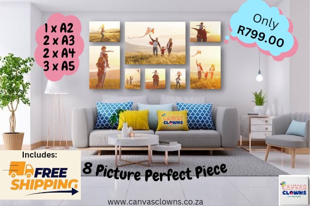 8 Picture Perfect Piece & FREE DELIVERY Canvas Combo (1 x A2 | 2 x A3 | 2 x A4 | 3 x A5)