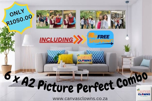 Six A2's Picture Perfect & FREE DELIVERY Canvas Combo