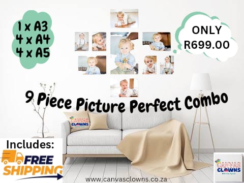 9 Picture Perfect Piece & FREE DELIVERY Canvas Combo (1 x A3 | 4 x A4 | 4 x A5)